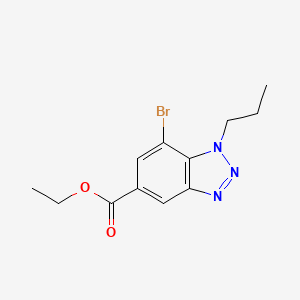 molecular formula C12H14BrN3O2 B2419830 Ethyl 7-bromo-1-propyl-1,2,3-benzotriazole-5-carboxylate CAS No. 1820686-19-8
