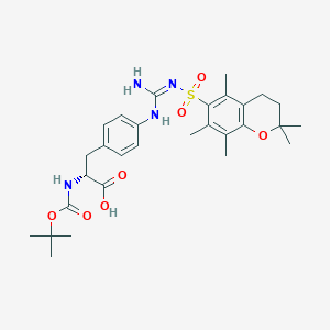 (2R)-2-[(2-Methylpropan-2-yl)oxycarbonylamino]-3-[4-[[(Z)-N'-[(2,2,5,7,8-pentamethyl-3,4-dihydrochromen-6-yl)sulfonyl]carbamimidoyl]amino]phenyl]propanoic acid