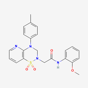 molecular formula C22H22N4O4S B2419838 2-(1,1-dioxido-4-(p-tolyl)-3,4-dihydro-2H-pyrido[2,3-e][1,2,4]thiadiazin-2-yl)-N-(2-methoxyphenyl)acetamide CAS No. 1251679-84-1