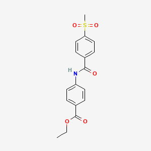 molecular formula C17H17NO5S B2419849 ethyl 4-(4-methanesulfonylbenzamido)benzoate CAS No. 896348-61-1
