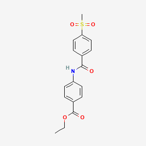 molecular formula C17H17NO5S B2419849 Ethyl 4-(4-(methylsulfonyl)benzamido)benzoate CAS No. 896348-61-1