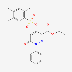 Ethyl 6-oxo-1-phenyl-4-(((2,4,5-trimethylphenyl)sulfonyl)oxy)-1,6-dihydropyridazine-3-carboxylate