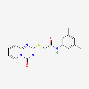 molecular formula C17H16N4O2S B2419852 N-(3,5-dimethylphenyl)-2-({4-oxo-4H-pyrido[1,2-a][1,3,5]triazin-2-yl}sulfanyl)acetamide CAS No. 896326-15-1