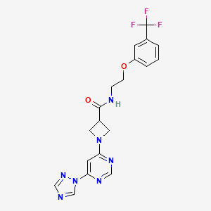 1-(6-(1H-1,2,4-triazol-1-yl)pyrimidin-4-yl)-N-(2-(3-(trifluoromethyl)phenoxy)ethyl)azetidine-3-carboxamide