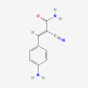 molecular formula C10H9N3O B2419877 3-(4-Aminophenyl)-2-cyanoprop-2-enamide CAS No. 30980-78-0