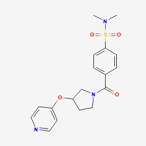 N,N-dimethyl-4-(3-(pyridin-4-yloxy)pyrrolidine-1-carbonyl)benzenesulfonamide