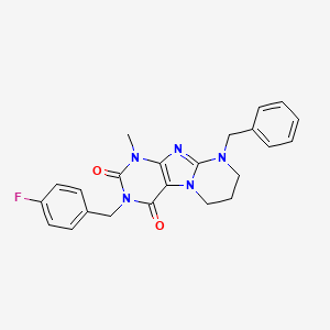 9-benzyl-3-[(4-fluorophenyl)methyl]-1-methyl-7,8-dihydro-6H-purino[7,8-a]pyrimidine-2,4-dione