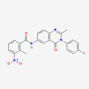 N-(3-(4-fluorophenyl)-2-methyl-4-oxo-3,4-dihydroquinazolin-6-yl)-2-methyl-3-nitrobenzamide
