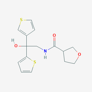 N-(2-hydroxy-2-(thiophen-2-yl)-2-(thiophen-3-yl)ethyl)tetrahydrofuran-3-carboxamide