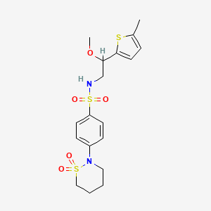 4-(1,1-dioxido-1,2-thiazinan-2-yl)-N-(2-methoxy-2-(5-methylthiophen-2-yl)ethyl)benzenesulfonamide