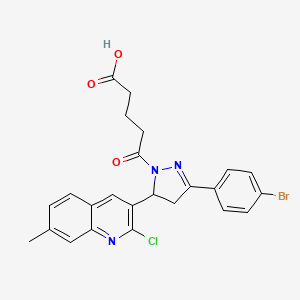 5-(3-(4-bromophenyl)-5-(2-chloro-7-methylquinolin-3-yl)-4,5-dihydro-1H-pyrazol-1-yl)-5-oxopentanoic acid