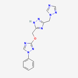1-phenyl-3-{[5-(1H-1,2,4-triazol-1-ylmethyl)-1H-1,2,4-triazol-3-yl]methoxy}-1H-1,2,4-triazole