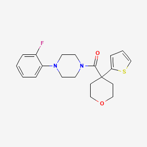 [4-(2-Fluorophenyl)piperazin-1-yl]-(4-thiophen-2-yloxan-4-yl)methanone