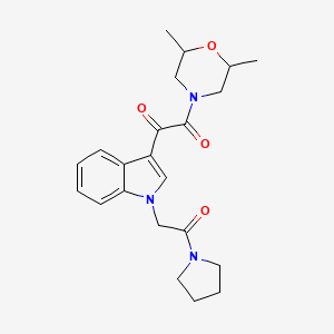 1-(2,6-dimethylmorpholino)-2-(1-(2-oxo-2-(pyrrolidin-1-yl)ethyl)-1H-indol-3-yl)ethane-1,2-dione