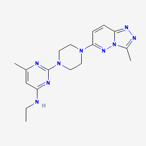 molecular formula C17H23N9 B2419942 N-ethyl-6-methyl-2-(4-{3-methyl-[1,2,4]triazolo[4,3-b]pyridazin-6-yl}piperazin-1-yl)pyrimidin-4-amine CAS No. 2415488-09-2