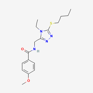 molecular formula C17H24N4O2S B2419946 N-{[5-(butylsulfanyl)-4-ethyl-4H-1,2,4-triazol-3-yl]methyl}-4-methoxybenzamide CAS No. 476448-99-4