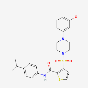 molecular formula C25H29N3O4S2 B2419947 3-{[4-(3-methoxyphenyl)piperazin-1-yl]sulfonyl}-N-[4-(propan-2-yl)phenyl]thiophene-2-carboxamide CAS No. 1251584-43-6