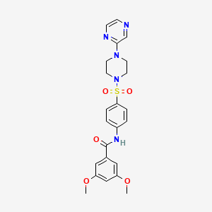 molecular formula C23H25N5O5S B2419955 3,5-dimethoxy-N-(4-((4-(pyrazin-2-yl)piperazin-1-yl)sulfonyl)phenyl)benzamide CAS No. 1049494-47-4