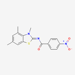 B2419957 (E)-4-nitro-N-(3,4,6-trimethylbenzo[d]thiazol-2(3H)-ylidene)benzamide CAS No. 681156-72-9