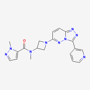 molecular formula C19H19N9O B2419978 N,1-dimethyl-N-{1-[3-(pyridin-3-yl)-[1,2,4]triazolo[4,3-b]pyridazin-6-yl]azetidin-3-yl}-1H-pyrazole-5-carboxamide CAS No. 2380184-88-1