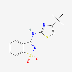 molecular formula C14H15N3O2S2 B2419999 N-(4-tert-butyl-1,3-thiazol-2-yl)-1,2-benzothiazol-3-amine 1,1-dioxide CAS No. 693815-11-1
