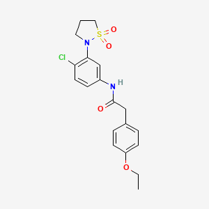 molecular formula C19H21ClN2O4S B2420006 N-(4-chloro-3-(1,1-dioxidoisothiazolidin-2-yl)phenyl)-2-(4-ethoxyphenyl)acetamide CAS No. 946344-25-8