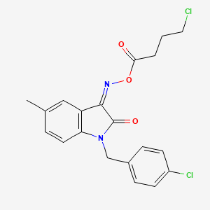 molecular formula C20H18Cl2N2O3 B2420022 1-(4-chlorobenzyl)-3-{[(4-chlorobutanoyl)oxy]imino}-5-methyl-1,3-dihydro-2H-indol-2-one CAS No. 320420-79-9