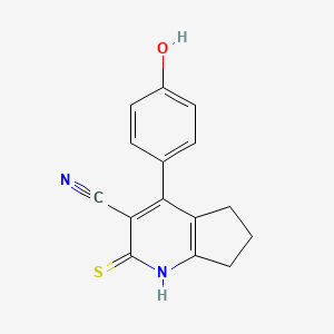 4-(4-hydroxyphenyl)-2-thioxo-2,5,6,7-tetrahydro-1H-cyclopenta[b]pyridine-3-carbonitrile