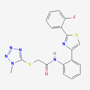 N-(2-(2-(2-fluorophenyl)thiazol-4-yl)phenyl)-2-((1-methyl-1H-tetrazol-5-yl)thio)acetamide