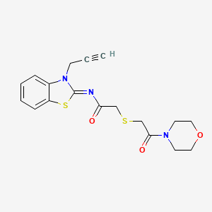 (Z)-2-((2-morpholino-2-oxoethyl)thio)-N-(3-(prop-2-yn-1-yl)benzo[d]thiazol-2(3H)-ylidene)acetamide