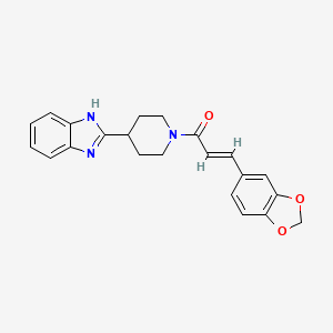 (E)-1-(4-(1H-benzo[d]imidazol-2-yl)piperidin-1-yl)-3-(benzo[d][1,3]dioxol-5-yl)prop-2-en-1-one