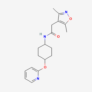 2-(3,5-dimethylisoxazol-4-yl)-N-((1r,4r)-4-(pyridin-2-yloxy)cyclohexyl)acetamide