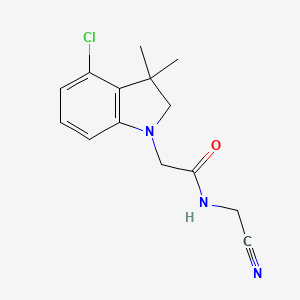 molecular formula C14H16ClN3O B2420060 2-(4-chloro-3,3-dimethyl-2,3-dihydro-1H-indol-1-yl)-N-(cyanomethyl)acetamide CAS No. 1384592-24-8