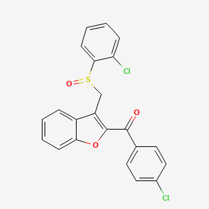 (4-Chlorophenyl)(3-{[(2-chlorophenyl)sulfinyl]methyl}-1-benzofuran-2-yl)methanone