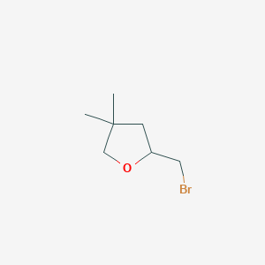 molecular formula C7H13BrO B2420064 2-(Bromomethyl)-4,4-dimethyloxolane CAS No. 157256-45-6