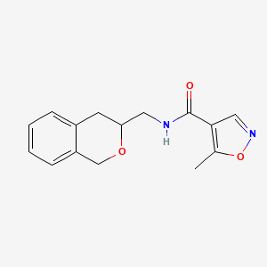 molecular formula C15H16N2O3 B2420078 N-(isochroman-3-ylmethyl)-5-methylisoxazole-4-carboxamide CAS No. 2034281-61-1