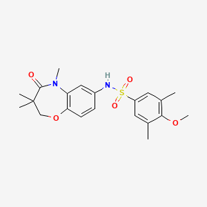 4-methoxy-3,5-dimethyl-N-(3,3,5-trimethyl-4-oxo-2,3,4,5-tetrahydrobenzo[b][1,4]oxazepin-7-yl)benzenesulfonamide