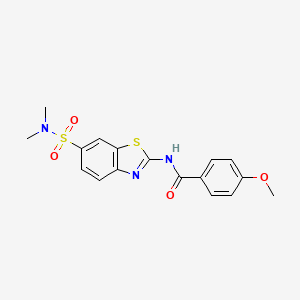 molecular formula C17H17N3O4S2 B2420080 N-[6-(dimethylsulfamoyl)-1,3-benzothiazol-2-yl]-4-methoxybenzamide CAS No. 708218-06-8