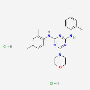 molecular formula C23H30Cl2N6O B2420082 N2,N4-bis(2,4-dimethylphenyl)-6-morpholino-1,3,5-triazine-2,4-diamine dihydrochloride CAS No. 1216679-18-3