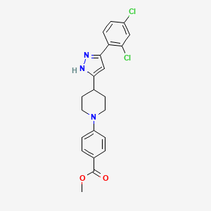 molecular formula C22H21Cl2N3O2 B2420084 methyl 4-[4-[3-(2,4-dichlorophenyl)-1H-pyrazol-5-yl]piperidin-1-yl]benzoate CAS No. 1026095-65-7