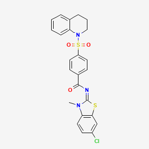 (Z)-N-(6-chloro-3-methylbenzo[d]thiazol-2(3H)-ylidene)-4-((3,4-dihydroquinolin-1(2H)-yl)sulfonyl)benzamide