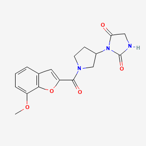 3-(1-(7-Methoxybenzofuran-2-carbonyl)pyrrolidin-3-yl)imidazolidine-2,4-dione