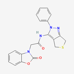2-(2-oxobenzo[d]oxazol-3(2H)-yl)-N-(2-phenyl-4,6-dihydro-2H-thieno[3,4-c]pyrazol-3-yl)acetamide