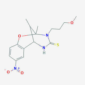 3-(3-methoxypropyl)-2,11-dimethyl-8-nitro-2,3,5,6-tetrahydro-4H-2,6-methano-1,3,5-benzoxadiazocine-4-thione