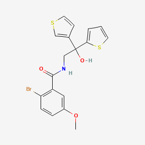 2-bromo-N-(2-hydroxy-2-(thiophen-2-yl)-2-(thiophen-3-yl)ethyl)-5-methoxybenzamide