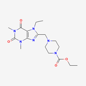 ethyl 4-[(7-ethyl-1,3-dimethyl-2,6-dioxo-2,3,6,7-tetrahydro-1H-purin-8-yl)methyl]piperazine-1-carboxylate