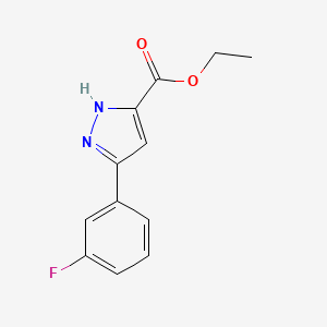 molecular formula C12H11FN2O2 B2420105 Ethyl 5-(3-fluorophenyl)-1H-pyrazole-3-carboxylate CAS No. 943542-76-5