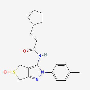 3-cyclopentyl-N-(5-oxido-2-(p-tolyl)-4,6-dihydro-2H-thieno[3,4-c]pyrazol-3-yl)propanamide