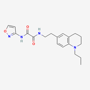molecular formula C19H24N4O3 B2420123 N-(1,2-oxazol-3-yl)-N'-[2-(1-propyl-1,2,3,4-tetrahydroquinolin-6-yl)ethyl]ethanediamide CAS No. 955594-40-8