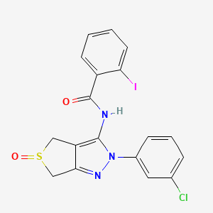 N-(2-(3-chlorophenyl)-5-oxido-4,6-dihydro-2H-thieno[3,4-c]pyrazol-3-yl)-2-iodobenzamide